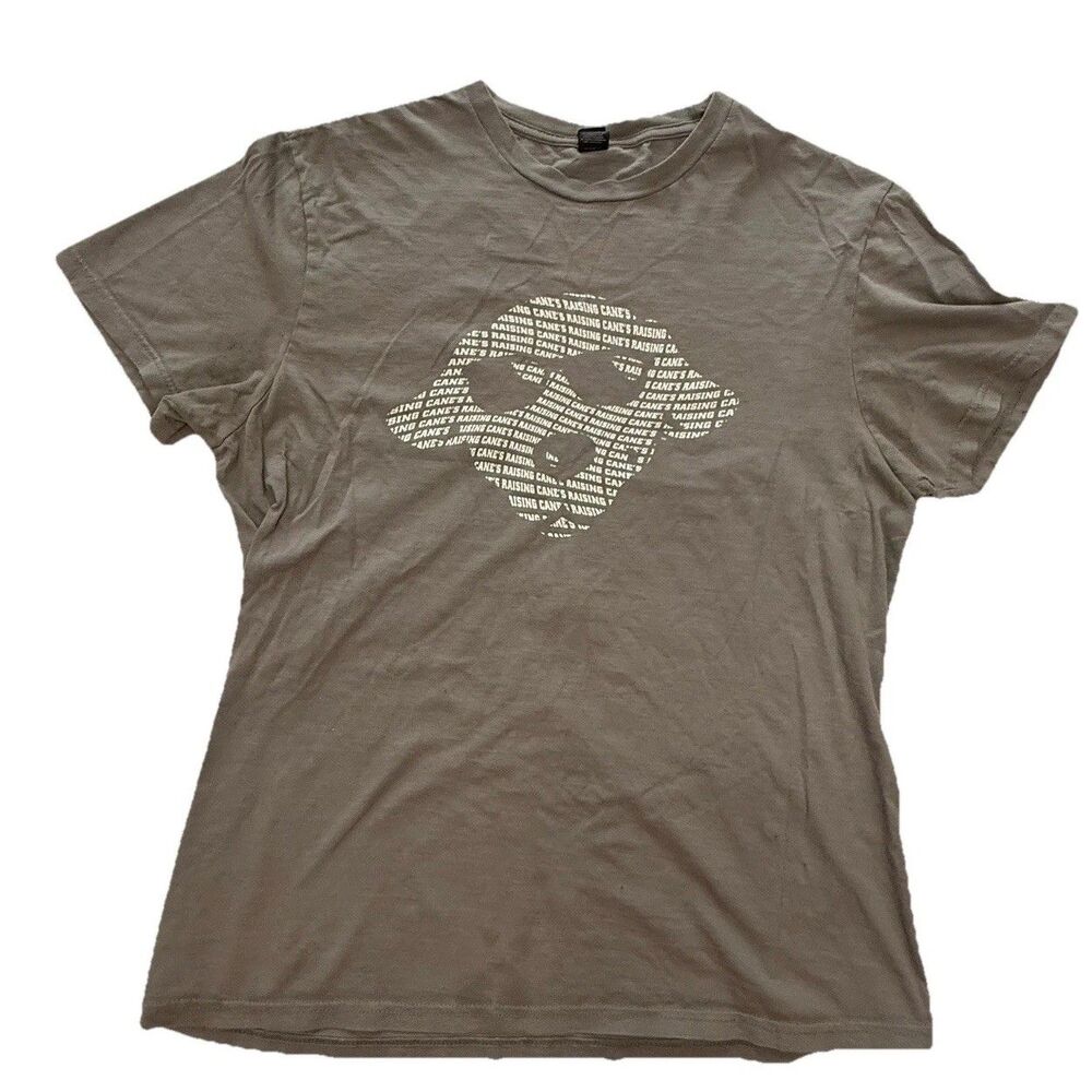 Raising Cane’s Crew Employee T-Shirt Grey Large District Cotton GUC  READ